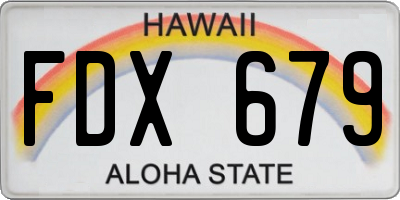 HI license plate FDX679