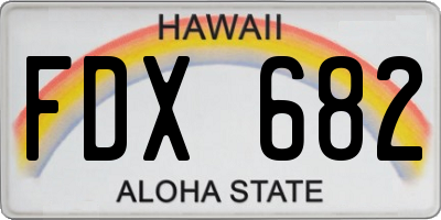 HI license plate FDX682