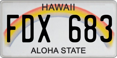HI license plate FDX683