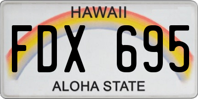 HI license plate FDX695