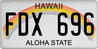 HI license plate FDX696