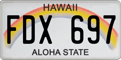 HI license plate FDX697