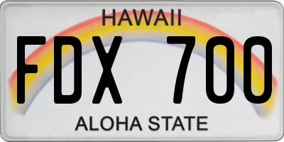 HI license plate FDX700