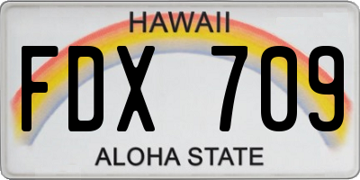HI license plate FDX709