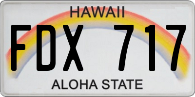 HI license plate FDX717