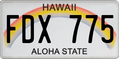 HI license plate FDX775