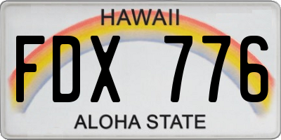 HI license plate FDX776