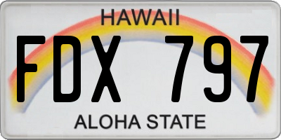 HI license plate FDX797