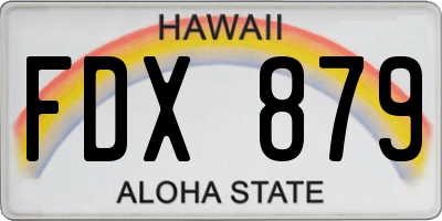 HI license plate FDX879
