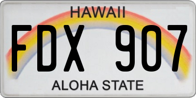 HI license plate FDX907