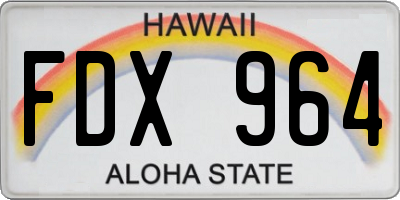 HI license plate FDX964