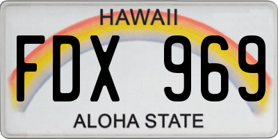 HI license plate FDX969