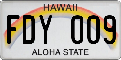 HI license plate FDY009