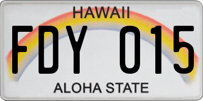 HI license plate FDY015