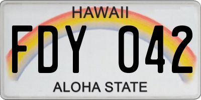 HI license plate FDY042