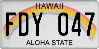 HI license plate FDY047