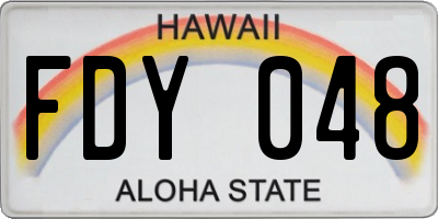 HI license plate FDY048