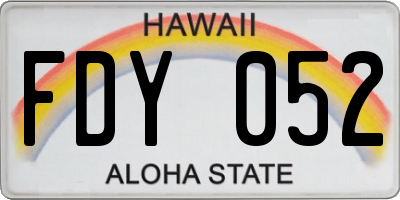 HI license plate FDY052