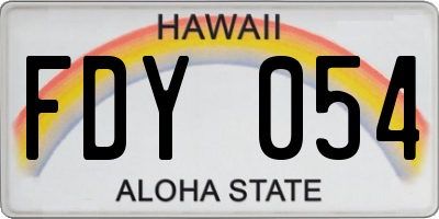 HI license plate FDY054