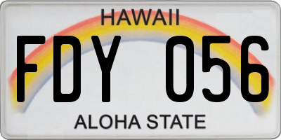 HI license plate FDY056