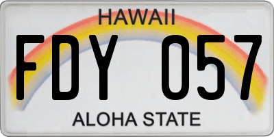HI license plate FDY057