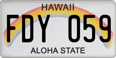 HI license plate FDY059