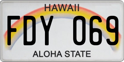 HI license plate FDY069