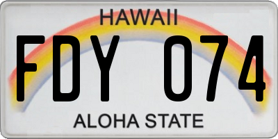 HI license plate FDY074