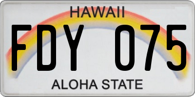 HI license plate FDY075