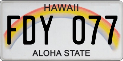 HI license plate FDY077