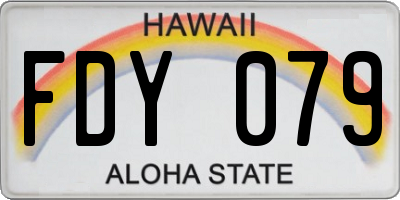 HI license plate FDY079