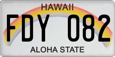 HI license plate FDY082