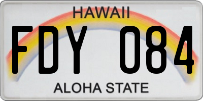 HI license plate FDY084