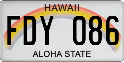 HI license plate FDY086