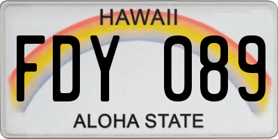 HI license plate FDY089