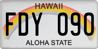 HI license plate FDY090