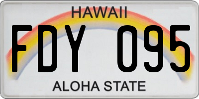 HI license plate FDY095