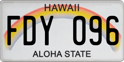 HI license plate FDY096