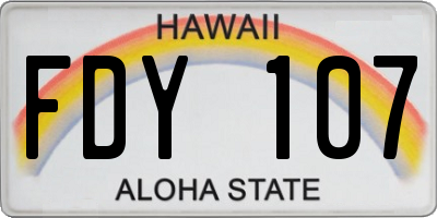HI license plate FDY107