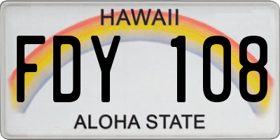 HI license plate FDY108