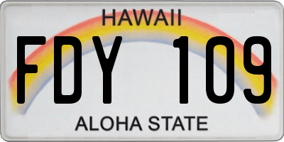 HI license plate FDY109