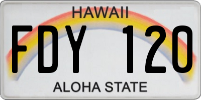 HI license plate FDY120