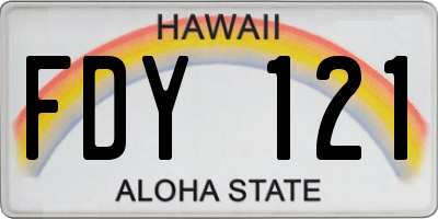 HI license plate FDY121