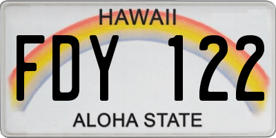 HI license plate FDY122