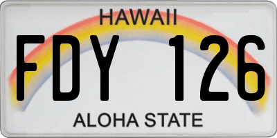HI license plate FDY126