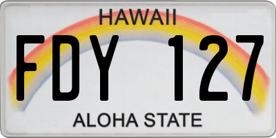 HI license plate FDY127