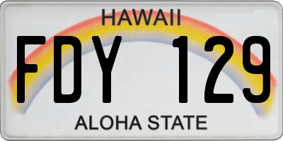 HI license plate FDY129