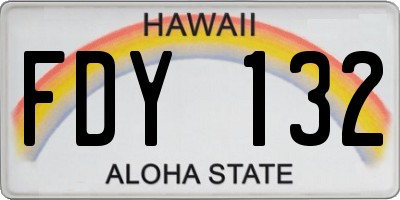 HI license plate FDY132