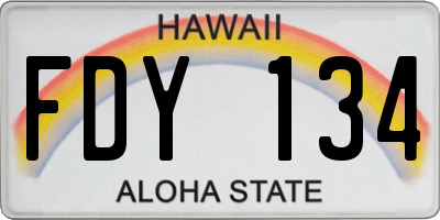 HI license plate FDY134
