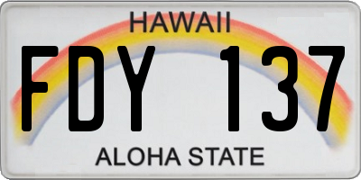 HI license plate FDY137